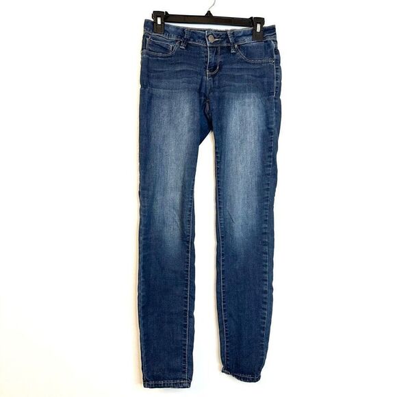 YMI Stretch Cotton Blend Low Rise Blue Denim Skinny Leg Jeans Medium Wash Size 3 - Picture 1 of 6